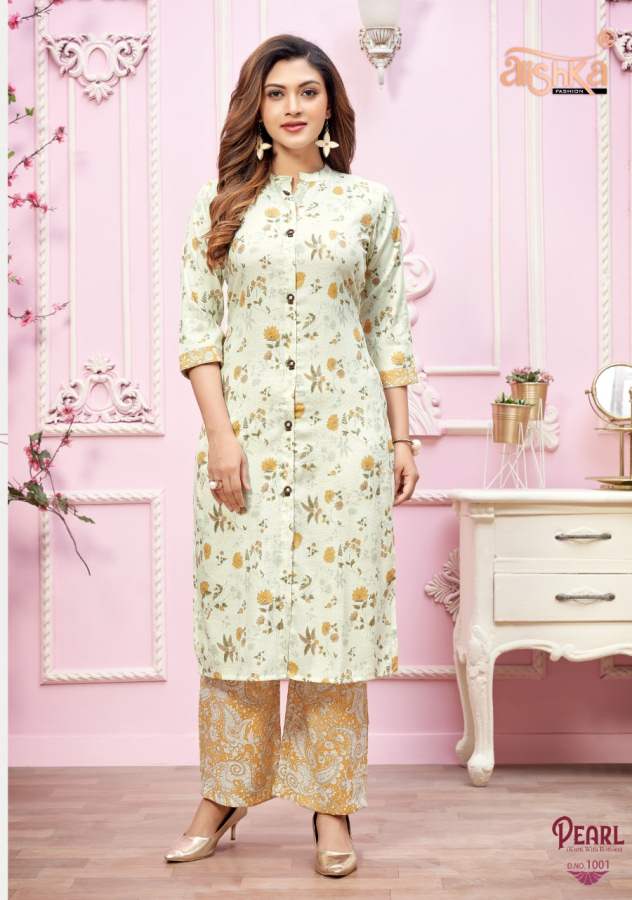 Alishka Pearl Casual Wear Rayon Printed Designer Kurti With Bottom Collection